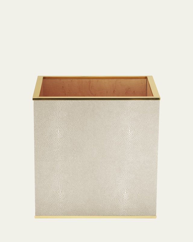 Classic Faux Shagreen Wastebasket